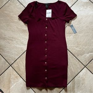 Forever 21 Burgundy Dress Button Down